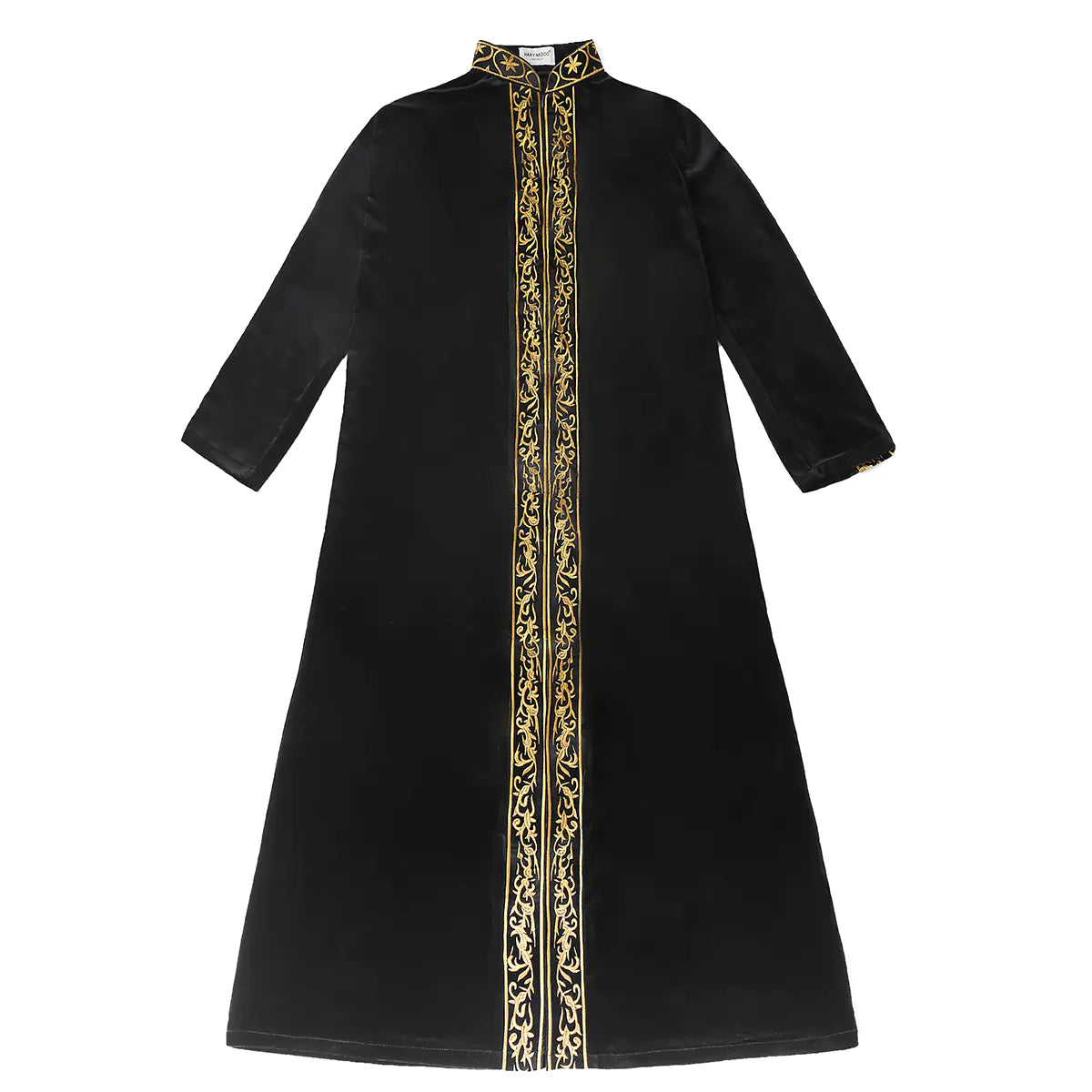 Men's Islamic Thobe with Embroidery and Long Sleeves