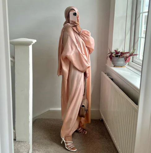 Moroccan Abaya Dress with Hijab for Muslims